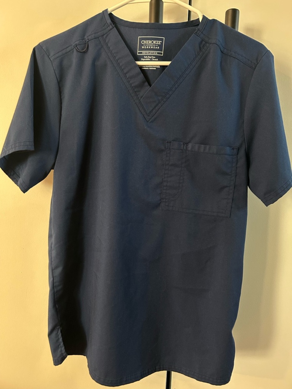 Cherokee Navy V-Neck Short Sleeve Nursing Top